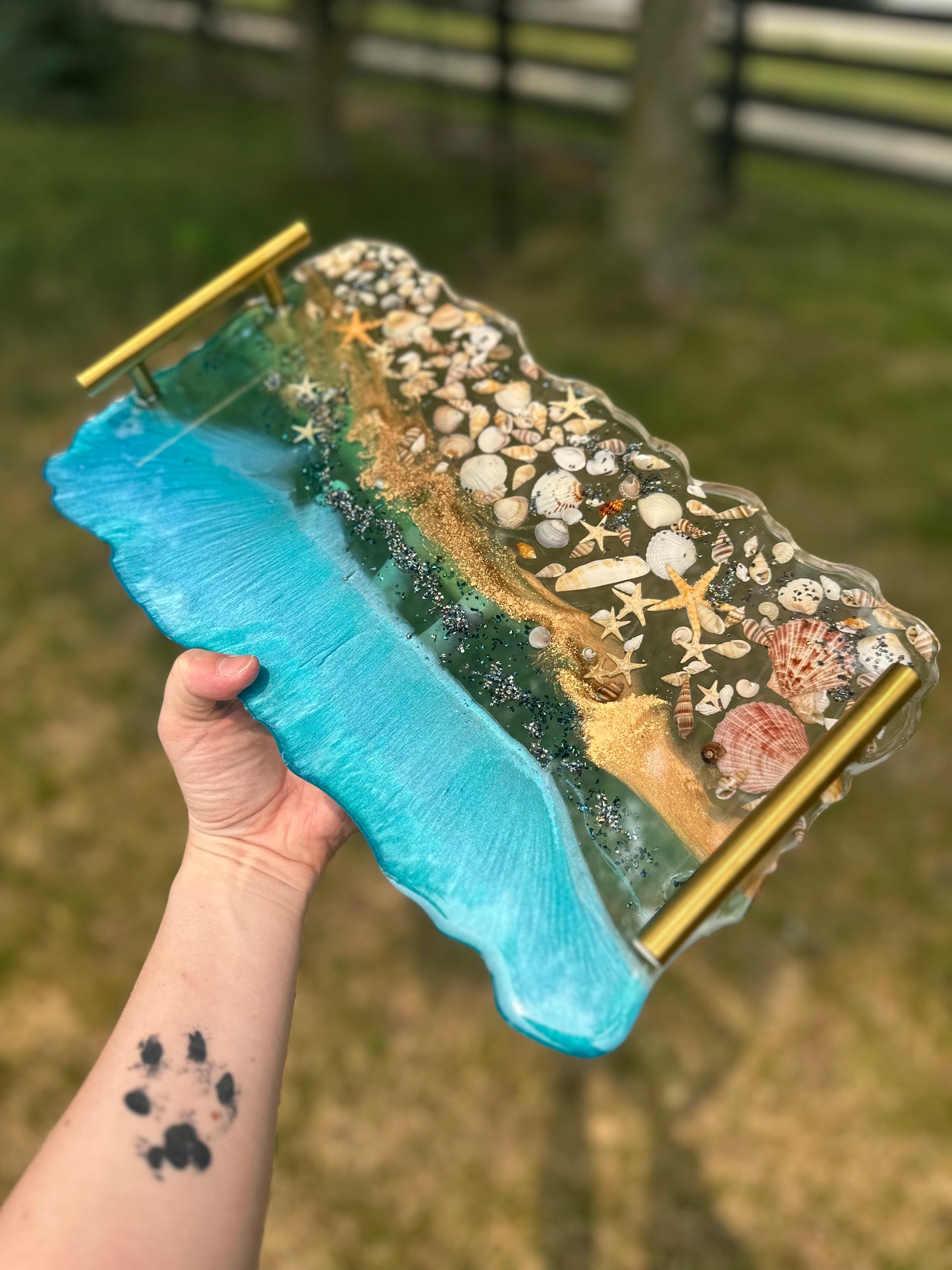 MADE TO ORDER Oceanscape Serving Tray