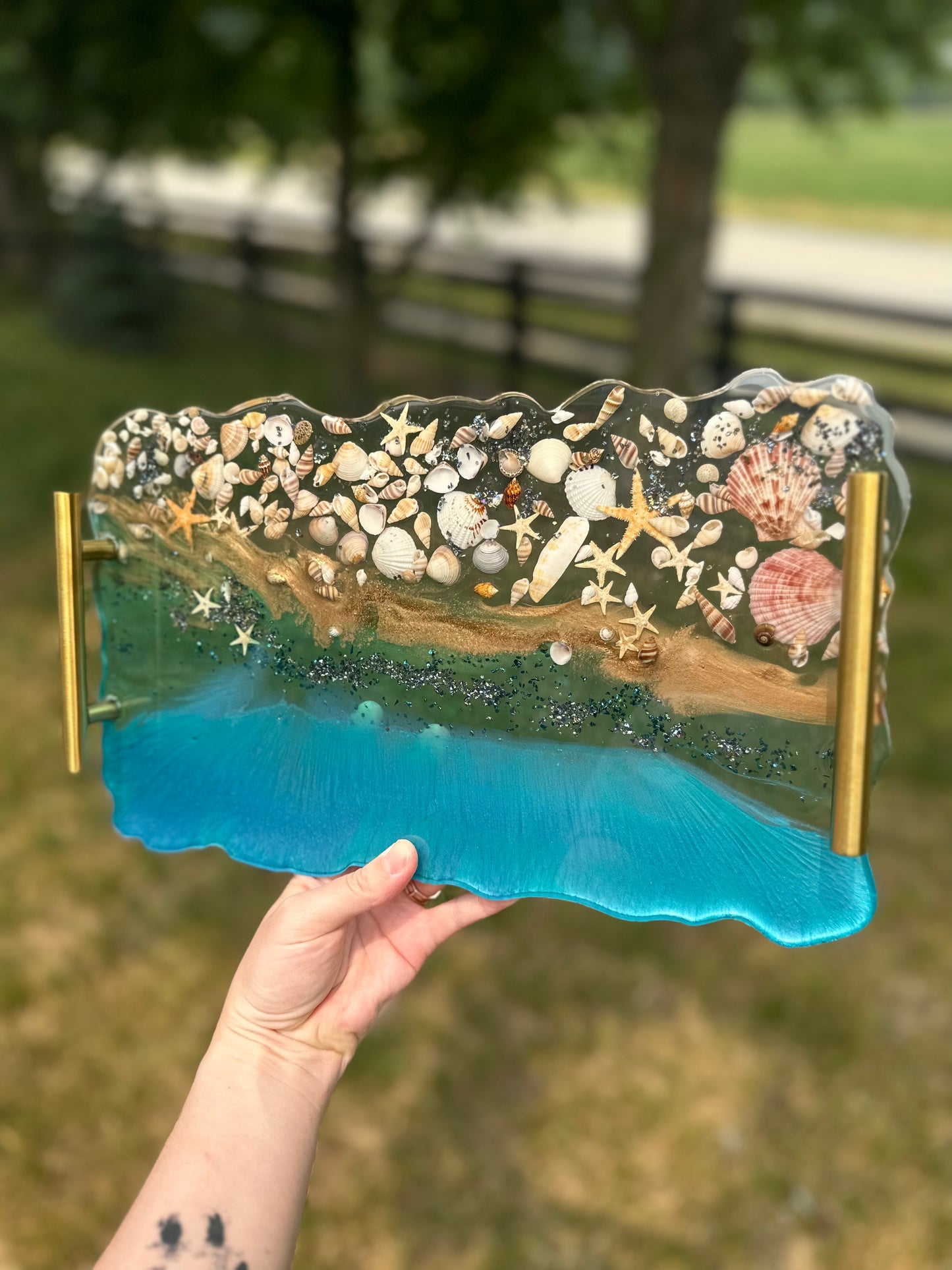 MADE TO ORDER Oceanscape Serving Tray